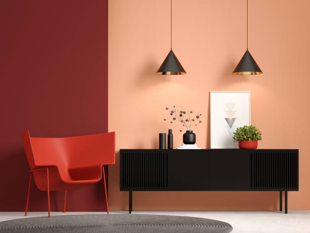 istock Minimalist Interior of modern living room 3D rendering 1326942140