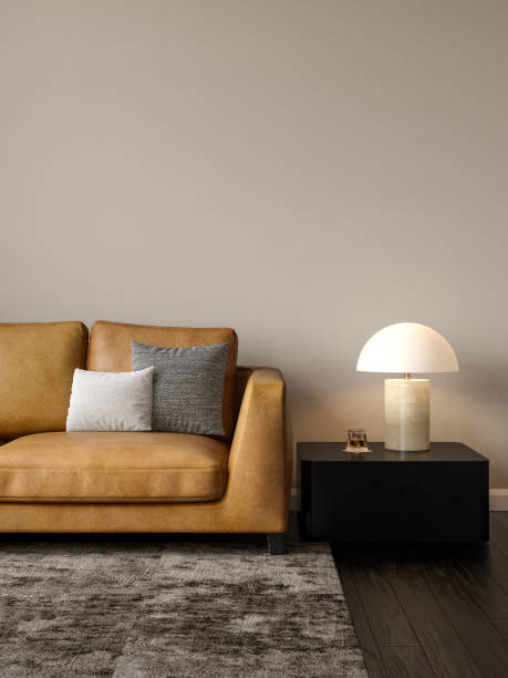 istock Minimalist Interior of modern living room 3D rendering 1326942383