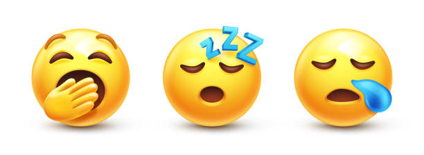 ilustrações, clipart, desenhos animados e ícones de emoji adormecido - yawning
