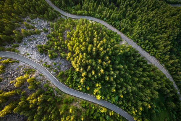 istock Mountain road in the evening in Summer 1326947695