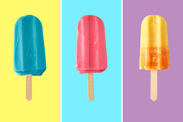 istock Colorful frozen ice cream on color background 1326951908