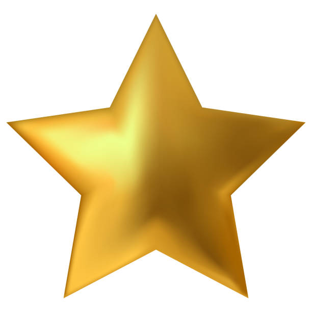 istock One star isolated on white background. Top View Close-Up Gold Star. vector illustration. 1326951987