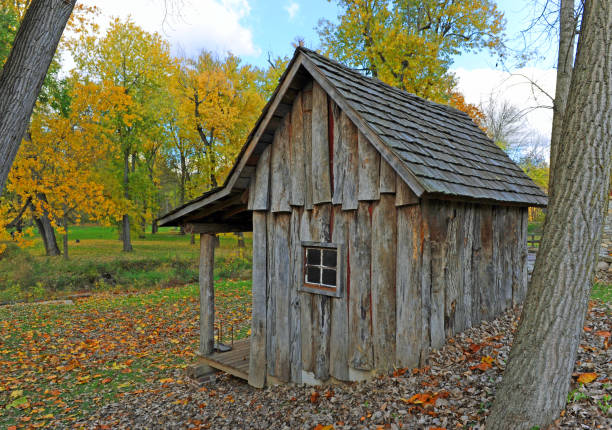 istock Old Weathered Log Cabin-Cass County Public Park, Indiana 1326952626