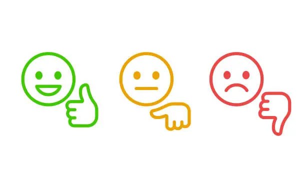 Vector illustration of Smiley face feedback rating icons