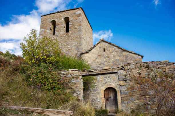 istock Tella Ermitage and surrounding landscape, Huesca, Spain. 1326957577