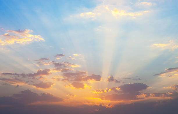 istock Sunrise with clouds illuminated by the rays of the sun. 1326963872