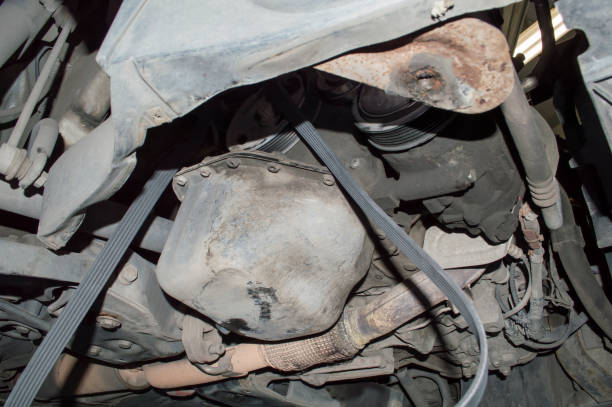 istock The drive belt is partially removed from the car 1326969752