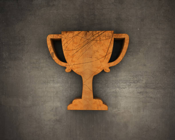 Old wooden mug isolated on white background. Vintage mug with pattern.