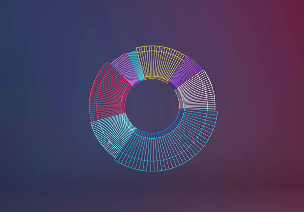 Multicolored pie chart - stock photo