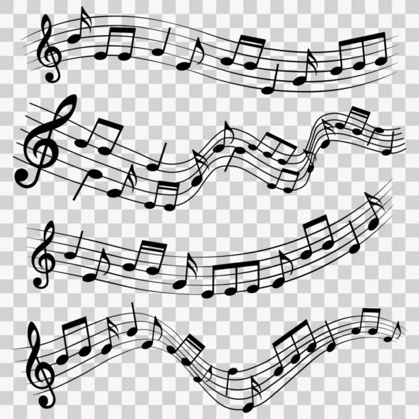 Set of musical design elements, music notes, isolated, vector illustration. Set of musical design elements, music notes, isolated, vector illustration. musical note stock illustrations