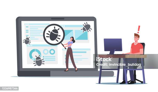 Bug/feature Programmer Programmer Characters Catch Bugs Debugging Process Programming Coding ...
