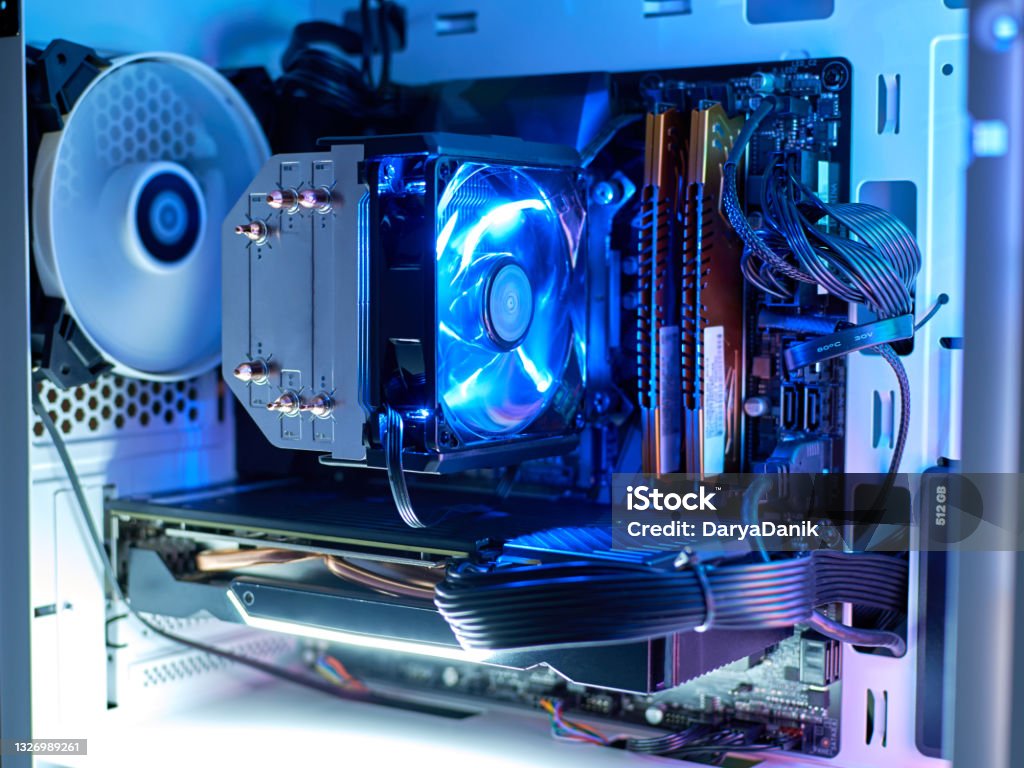 Backlit Computer System Unit Gaming Computer With Rgb Led Light Components Of The Computer Pc Case ...