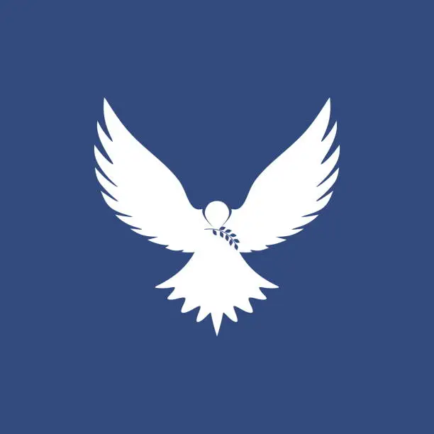 Vector illustration of Dove, a symbol of peace and purity. The biblical symbol of the Holy Spirit.