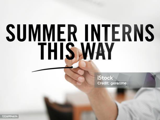 Summer Interns This Way Stock Photo - Download Image Now - Trainee, Summer, Business