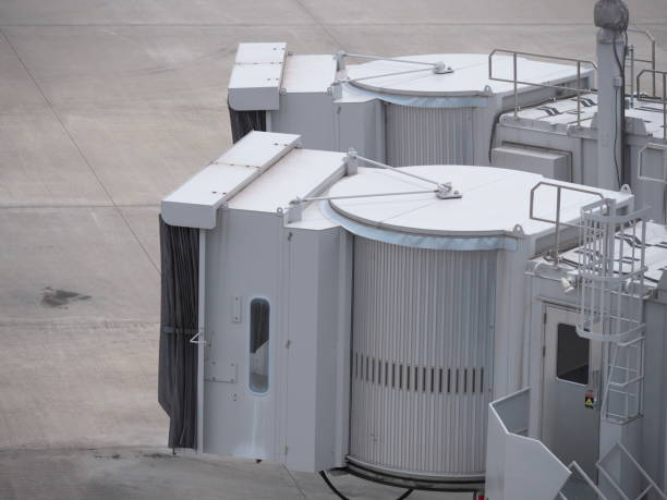 Folding canopy of Boarding bridge at an airport