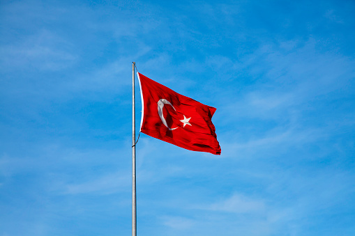 Fluctuating wind, the great Turkish Flag