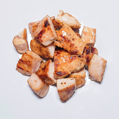 Poultry Meat, Chicken Breast. after cooked on white background
