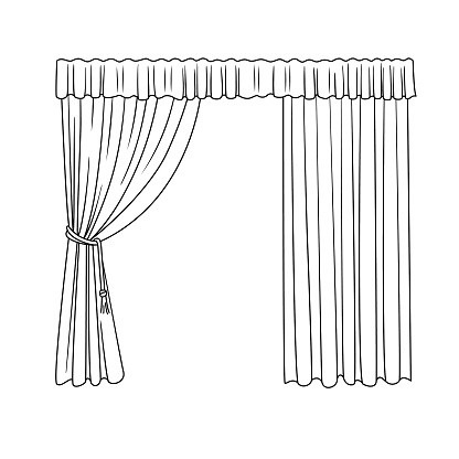 Cartoon curtain for Kids This is a vector illustration for preschool and home training for parents and teachers.