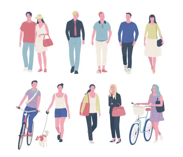 Vector illustration of People character on street.