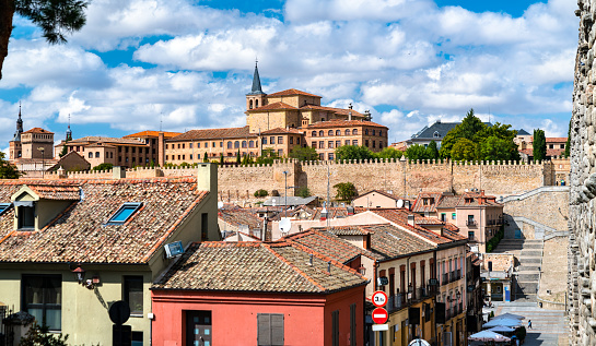 Panorama of the Old Town of Segovia in Spain