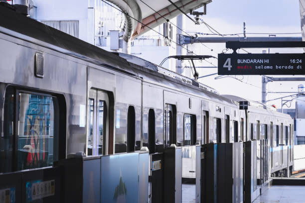 istock the train stops at the station. 1327010919