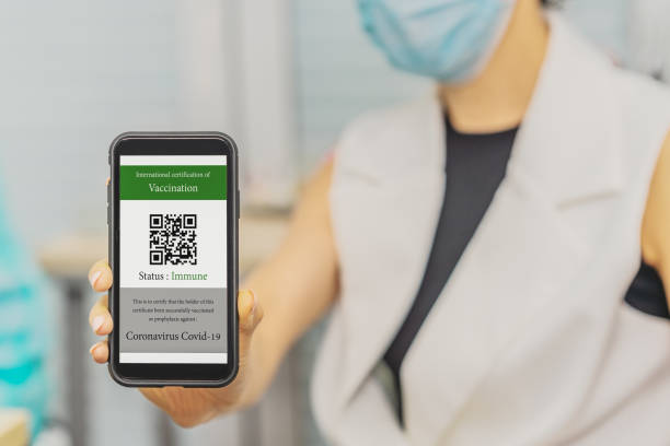 istock digital covid-19 vaccination certificate with QR code on smartphone application for people who have already vaccinated for coronavirus covid-19 1327012856