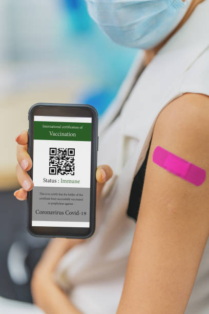 istock digital covid-19 vaccination certificate with QR code on smartphone application for people who have already vaccinated for coronavirus covid-19 1327014129