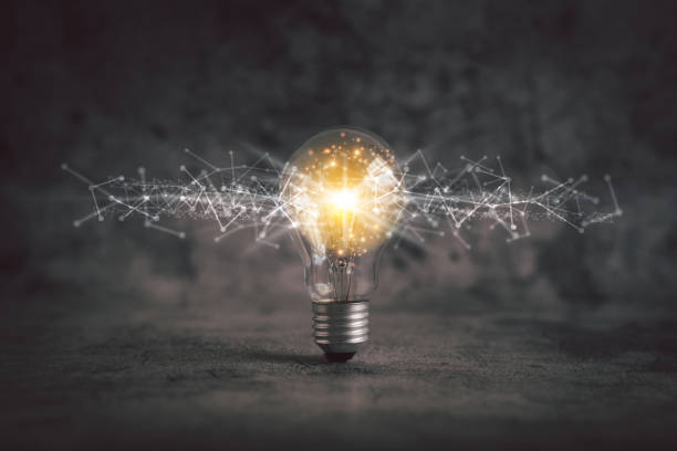istock Glowing light bulb with futuristic icon . Self learning or education knowledge and business studying or strategy concept. Idea of learning online or e-learning at home. 1327017628