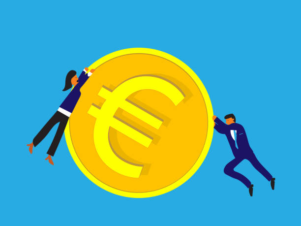Saving Euro vector art illustration
