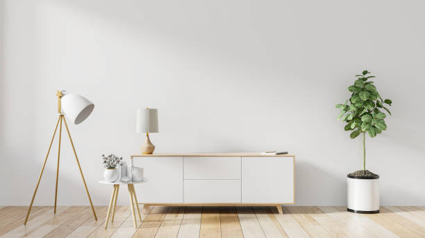 istock Shelf for tv in modern empty white room. 1327021378