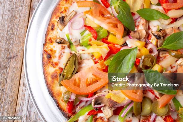 Td Cali Pizza Stock Photo - Download Image Now - Agriculture, Art, Basil