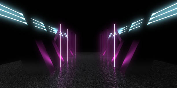 istock 3D abstract background with neon lights. neon tunnel .space construction . .3d illustration 1327023802
