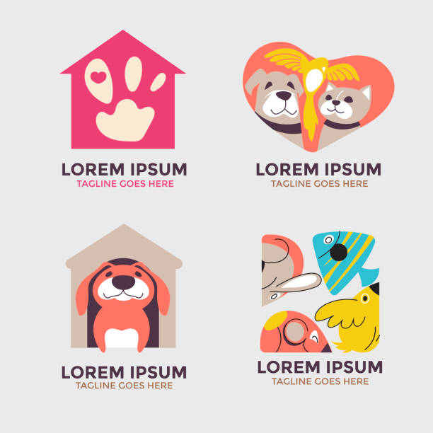 istock Modern Vector Set of Pet Shop Logo Design Template 1327025477
