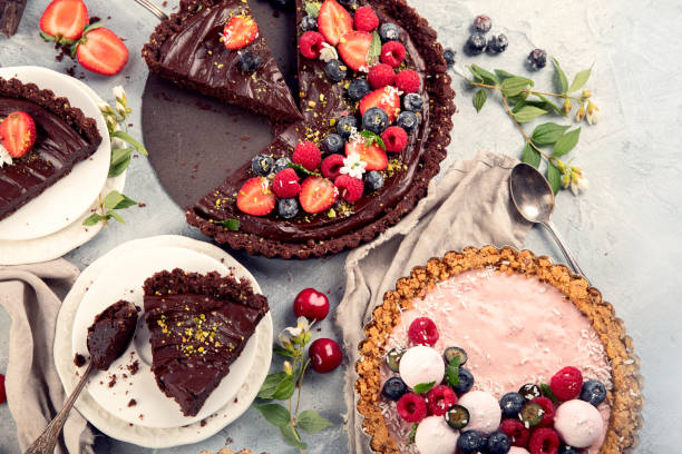 istock Fruit and berry tarts dessert 1327026480