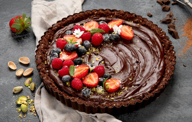istock Delicious chocolate tart 1327026589