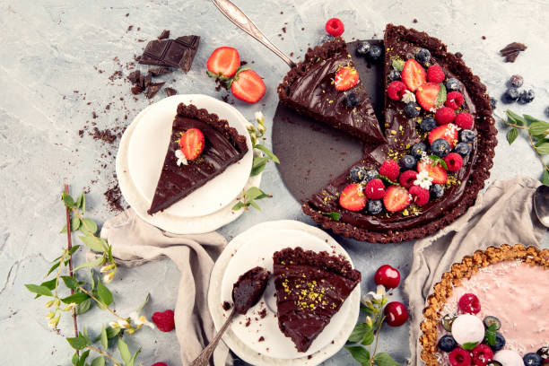 istock Fruit and berry tarts dessert 1327026686
