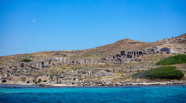 istock Greece. Delos island ancient civilization ruins at seaside Cyclades 1327028652