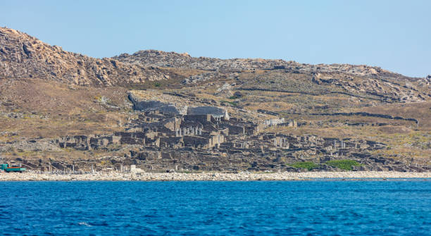 istock Greece. Delos island ancient civilization ruins at seaside Cyclades 1327028679