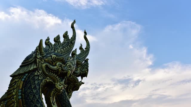 king of Nagas and Naga protecting the temple on the top of the hill