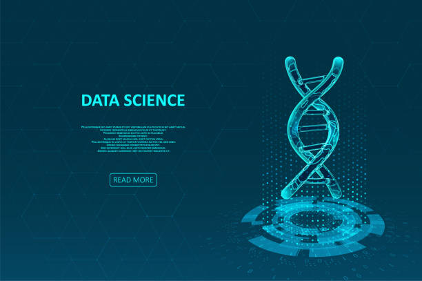 Big genomic data visualization Big genomic data visualization. DNA test, genom map. Graphic concept for your design medical technology stock illustrations
