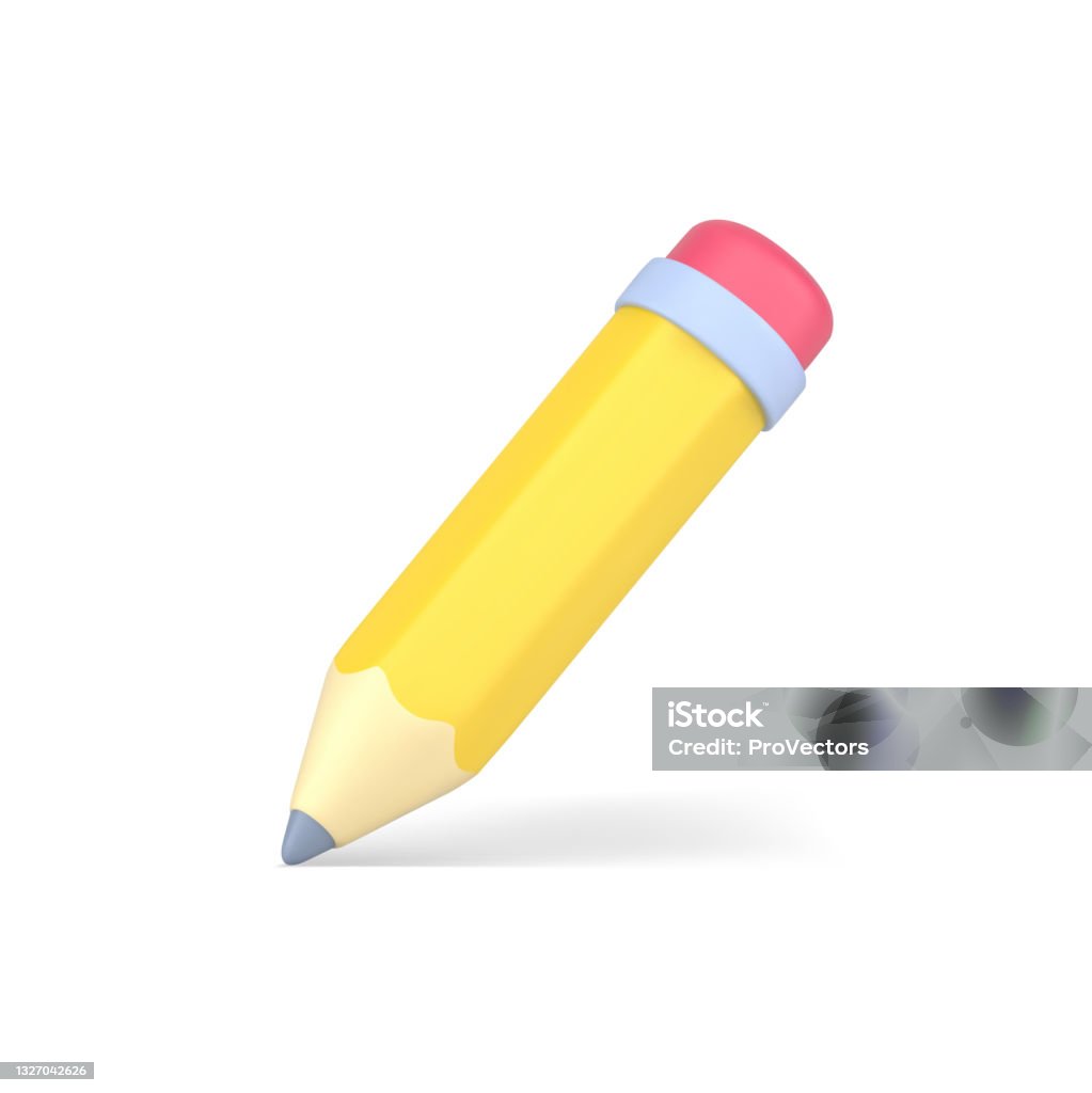 Bút Chì 3D Màu Vàng Vật Thể Tích Bằng Gỗ Để Viết Và Vẽ Hình Minh Họa Sẵn Có  - Tải Xuống Hình Ảnh Ngay Bây Giờ - Istock