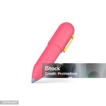 istock Pink 3d pen. Stylish volumetric stationery for writing and drawing 1327042693