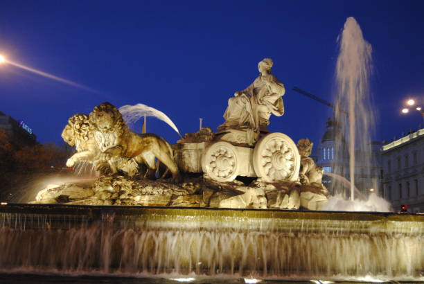 istock Cibeles fountain in Madrid at night 1327043086
