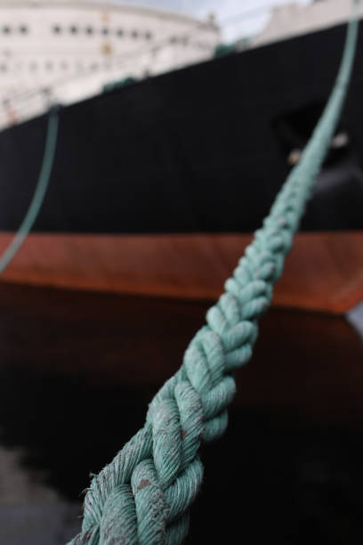 istock a powerful rope holding the ship at the sea berth 1327043150