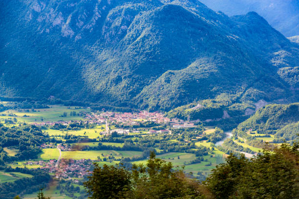 istock View from above on Slovenian town Kobarid in Soca valley 1327043959