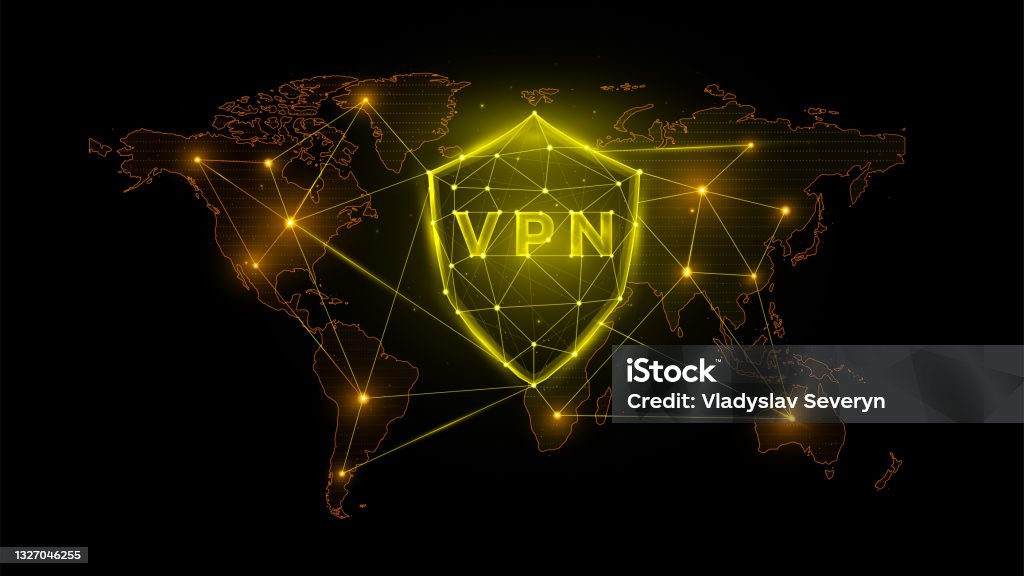 Polygonal Vector Illustration Of A Virtual Private Network Shield With ...