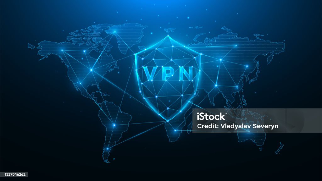 Polygonal Vector Illustration Of The Virtual Private Network Shield ...