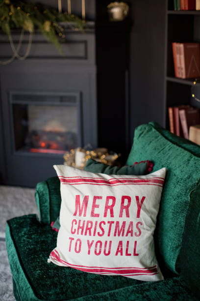 istock Dark Christmas interior with Christmas tree 1327047068
