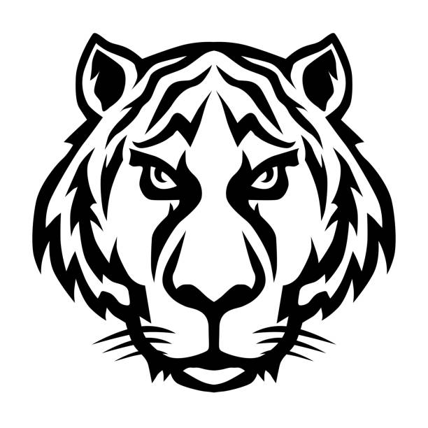 The Tiger Icon Drawing Of A Tigers Head In The Style Of A Black Work Tattoo  Zodiac Sign Symbol 2022 Stock Illustration - Download Image Now - iStock