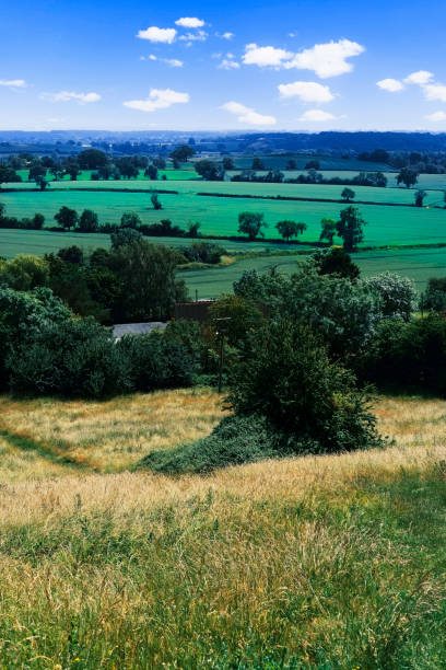 istock Hanbury Worcestershire Landscape summer farmland agriculture fields view looking down 1327048284
